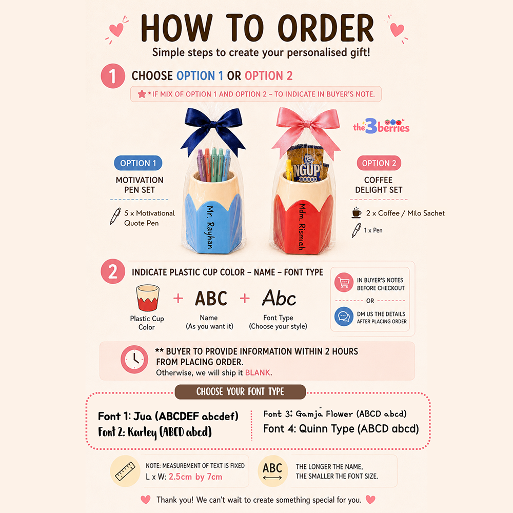 [Pre-order] Personalised Custom Pencil Holder Gift Set – Teachers’ Day, Children’s Day, Nurses’ Day & Appreciation Gift