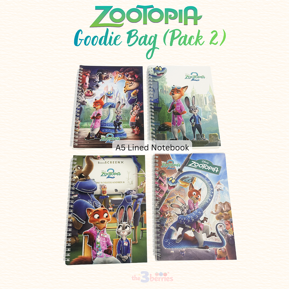 Zootopia Goodie Bag - Pack 2 - Stationery Gift Set with Coin Pouch, Pencil Box, Notebook and Whiteboard
