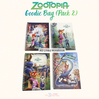 Zootopia Goodie Bag - Pack 2 - Stationery Gift Set with Coin Pouch, Pencil Box, Notebook and Whiteboard