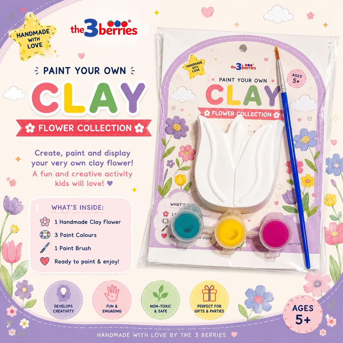 Paint Your Own Clay Magnet Kit for Kids | DIY Craft Activity